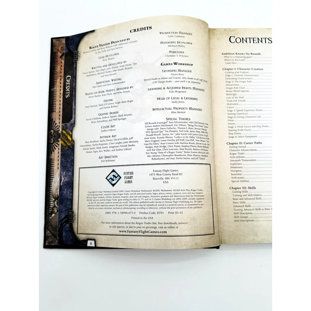 Warhammer 40K Rogue Trader Core Rulebook RPG Fantasy Flight Games 2009 RT01